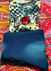 Jeans 👖 &amp;Top Combo Set For Women &amp; Girls