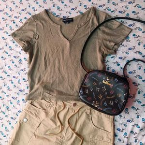 Aesthetic Olive Crop Top