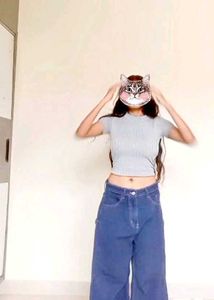 Solid Fitted Grey Top🩶