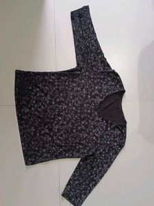Branded Crop Black Top