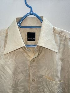 Beige Silk Partywear shirt