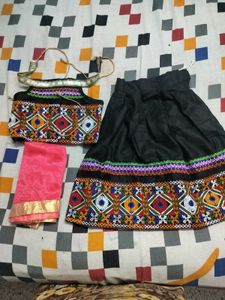 Combo Of Gujrati Garbha Ghagra And Party Wear Froc
