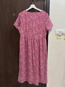 Pink Floral Midi Dress