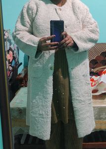 White Furry Overcoat For Winter (Price Low Today)