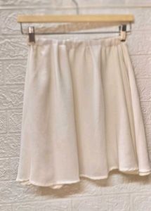 White Mini Flowy Skirt Free Size