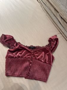 Velvet crop Top