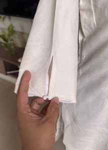 Pure Raw Silk Off White Kurta
