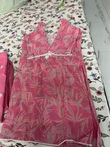 Pink Embroidered Kurta Set