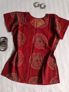 Womens Pure Cotton Rajasthani Short Kurti ❤️💕