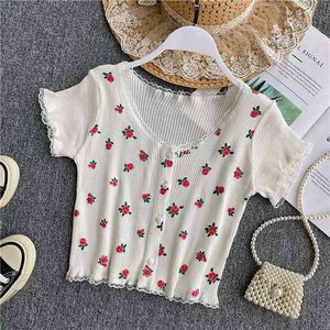 Floral Ribbed Knit Top