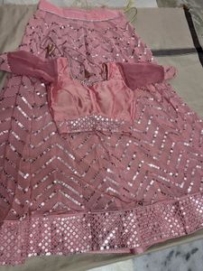 Pink Sequin Lehenga Choli
