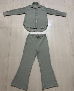 Sage Green Textured Co- Ord Set