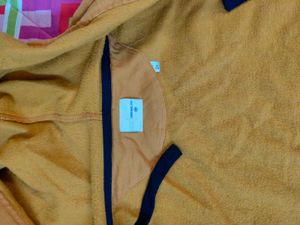 Mustard Hoodie with Black Stripes