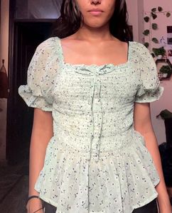 Floral Smocked Peplum Top