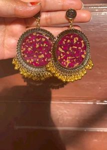 Golden And Silver Resin Jhumka
