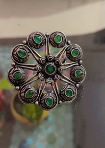 Silver Tone Floral Ring