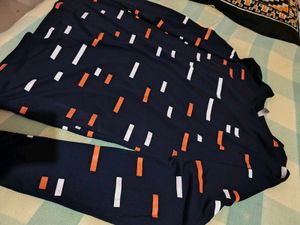 Navy Geometric Print Top