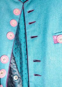 Teal Vest with Pink Accents