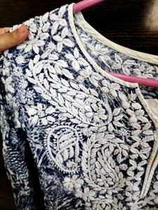 Printed Blue Lucknavi Kurta