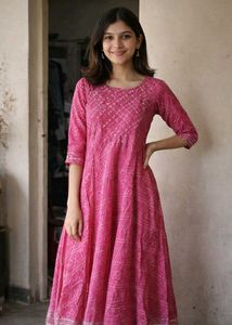 Pink Printed Kurta