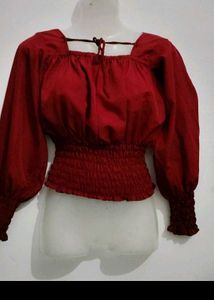 Beautiful ❤️maroon Smocked Top
