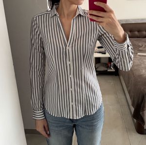 Gray/White Striped H&M Shirt, Size 36