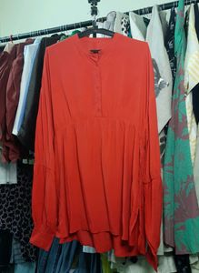 Red Viscose Baggy TOP
