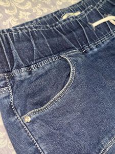 Dark Wash Denim Cargo Jeans