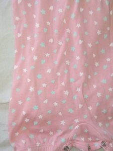 Cute Baby Girl Romper – Pink with Stars &amp; Hearts