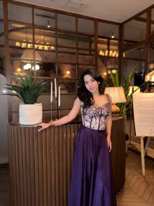 Corset Blouse with Purple pants