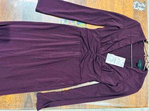ZARA Midi Maroon Dress