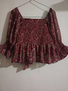 Floral Beautiful Rust Red Tops And Tunics