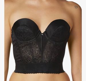 Triump Exquisit Black Tuxedo Lace Bustier Top