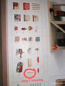 Fire Station Playset, Wooden Dollhouse Kid’s Toy,