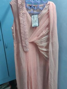Indya Maxi Dress With Attached Dupatta