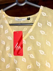 Pastel Yellow Printed Top