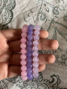 pastel glass bracelet stack