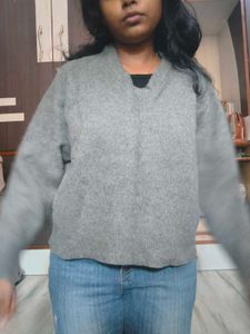Classic Gray V-Neck Sweater