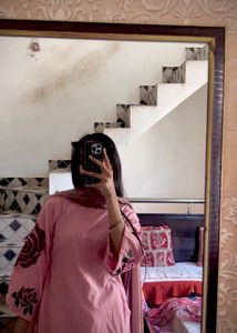 Pink Floral Kurta Set