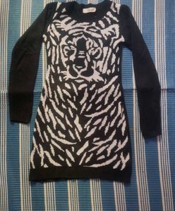 Tiger Print Sweater Dress