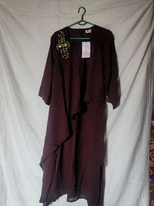 Elegant Maroon Asymmetrical Dress