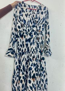 Animal Print Ruffle Dress