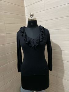 Ralph lauren Old Money Style Black Ruffled