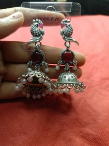 Peacock Jhumka Earrings