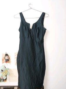 Dark Green Dress (Deep Neck)
