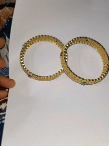Gold Plated Ad Stone Bangles