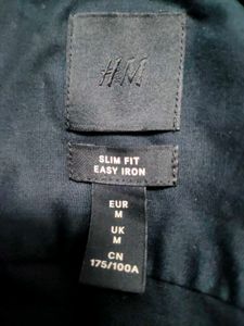 H&amp;M Black Linen-Cotton Shirt _