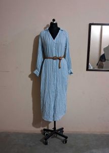 Striped Shirtdress with Belt