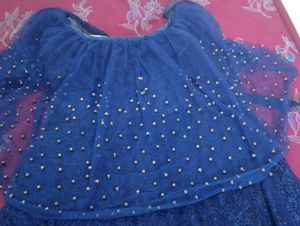 Navy Lace Dress with Beaded Sleeves