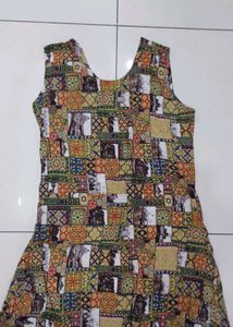Digital Print Sleeveless A -Line  Kurta for Women